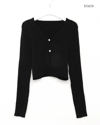 Ribbed Cropped Cardigan