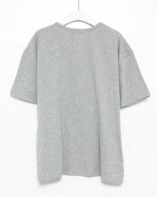 (Unisex) Two-tone layered cropped short-sleeve T-shirt