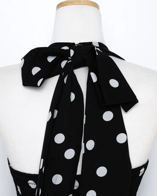 Polka Dot Halter Mini Dress