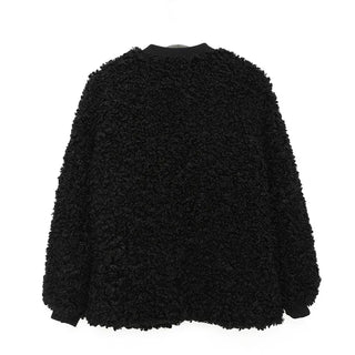 V-neck boa jacket