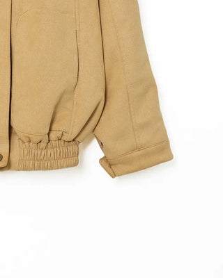 Oversized suede blouson