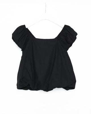 Shirred puff ribbon blouse