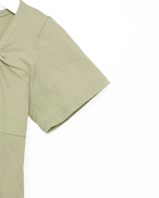 Shirred Ribbon Short-Sleeved T-Shirt