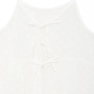 Layered sheer ribbon sleeveless top