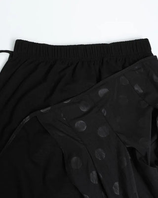 Dot Wrap Point Midi Skirt