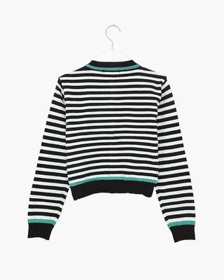 Two-tone striped cardigan