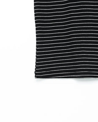 U-neck striped half-sleeve T-shirt