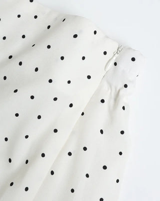 Polka dot asymmetrical midi skirt
