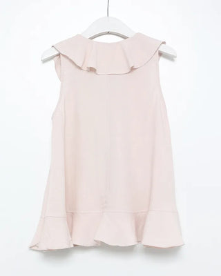 Ruffle Ribbon Vest Blouse