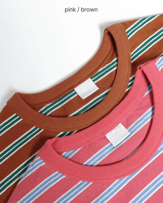 Cropped striped T-shirt