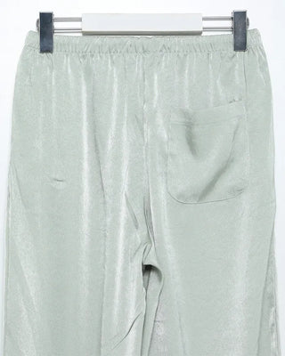 Waistband string silk wide-leg pants
