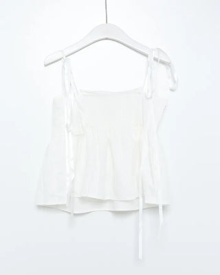 Cotton ribbon strap camisole