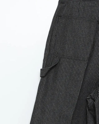 (Unisex) Striped Black Denim Loop Bermuda Pants