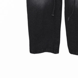 Waistband String Pintuck Denim Pants