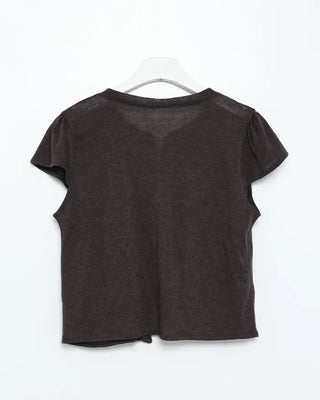 Loop-two-button cap-sleeve cardigan