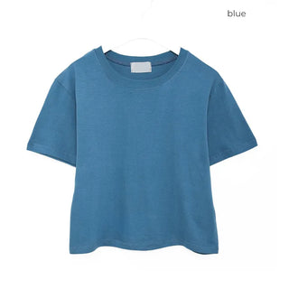 Basic cropped short-sleeved T-shirt