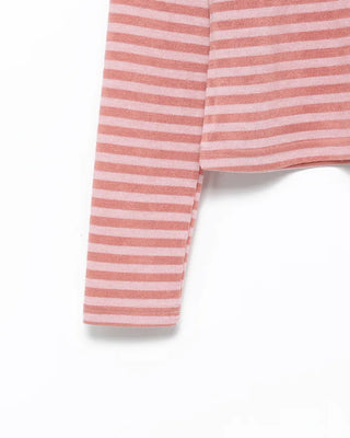 Round piping neck striped knit