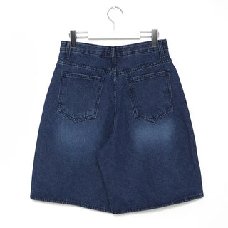 D-ring Bermuda denim pants