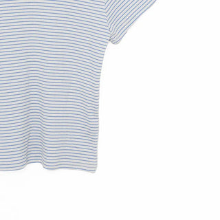 White ribbed border half-sleeve T-shirt