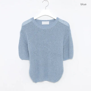 Round neck short-sleeved knit