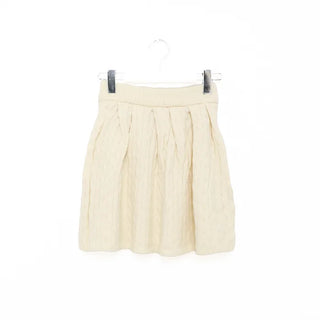 Button-collar knit and skirt set