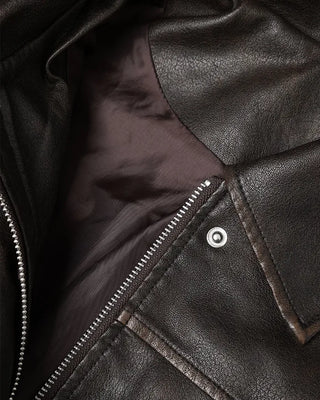 Cargo faux leather jacket