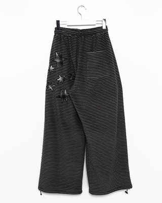 (Unisex) Check Patch Point Border Fleece Pants