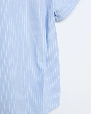 Striped side snap half shirt