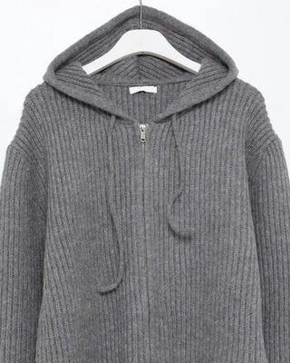 (Unisex) Rib-Knit Zip-Up Hoodie