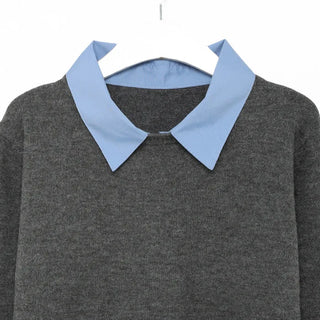 Shirt-layered knit
