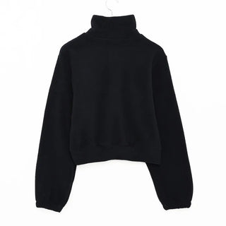 Fleece cropped half-zip pullover
