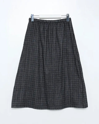 Checkered midi skirt with waist string