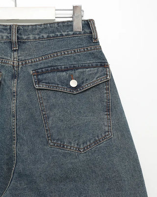 Balloon wide denim pants