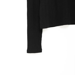 Ribbed Henley Neck Knit