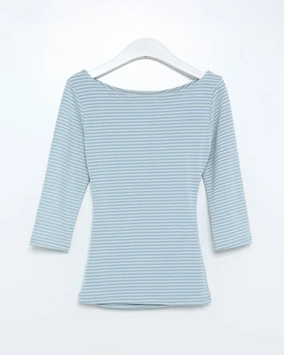 Boat neck striped T-shirt