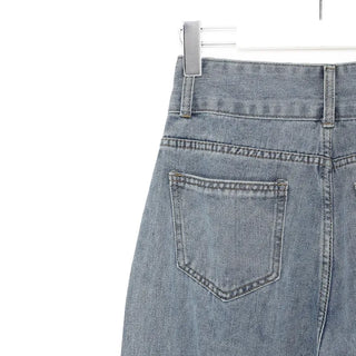 High-waisted bootcut denim pants