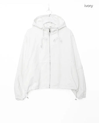 Piping Tape Point High Neck Hooded Jumper