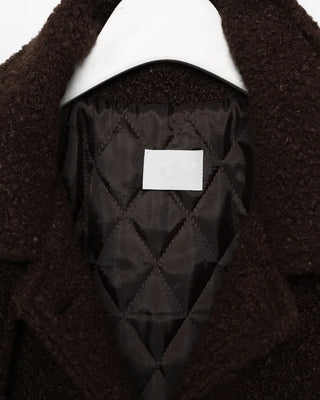 High-neck boucle coat