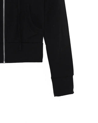 Two-pocket hooded cardigan