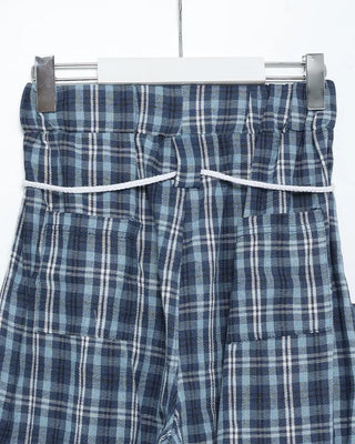 Checked String Point Banding Wide Pants