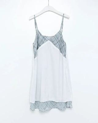 Frilled check camisole mini dress