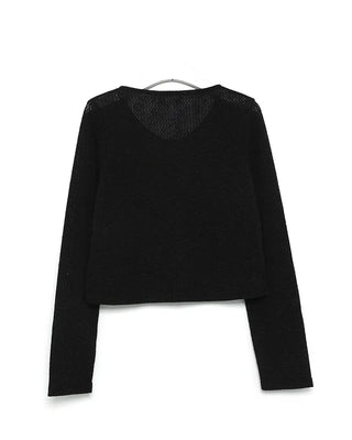 Simple round neck button cardigan