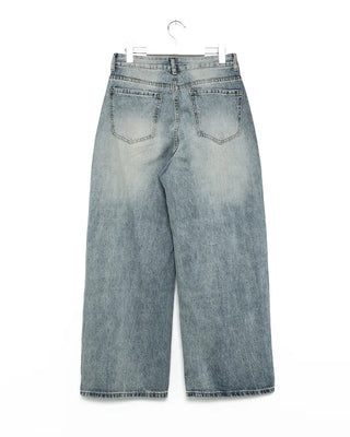 Brushed wide-leg denim