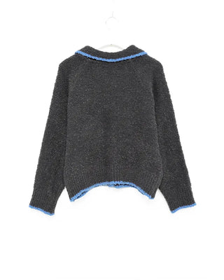 Two-tone oversized knit cardigan
