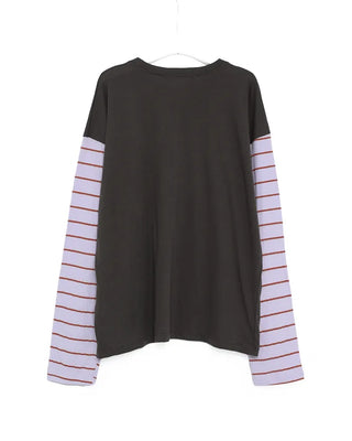 Vintage star print sleeve striped T-shirt