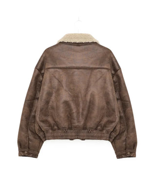 Boa Collar Neck Mouton Jacket