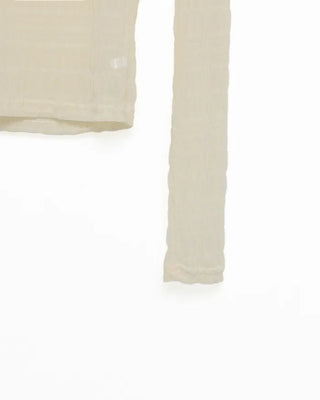 Patterned sheer layered long-sleeved T-shirt
