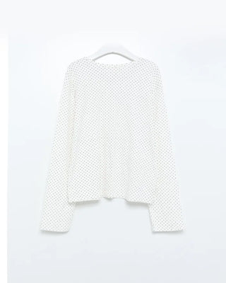 Mini polka dot pattern long-sleeved T-shirt