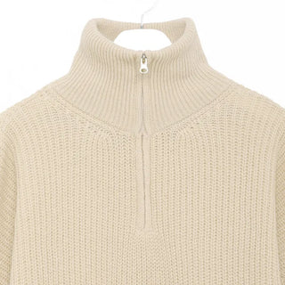 Half-zip ribbed knit