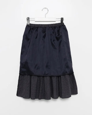 Checked tiered flared skirt